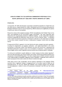 Statement on the Proposals for a Digital Services Act (DSA)