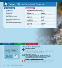 Topic 8 Transformational Geometry