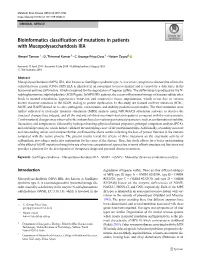 Bioinformatics Classification of Mutations in Patients with Mucopolysaccharidosis IIIA