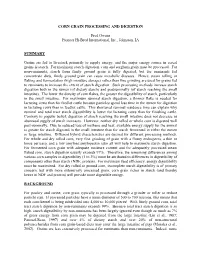 Corn Grain Processing and Digestion