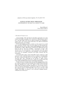 Hierarchy and Power in the Sacco-Vanzetti Case