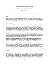 Reply to Worsnip, Dowell, and Koehn Stephen Finlay