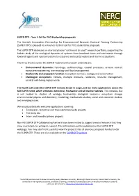 SUPER DTP – Year 4 Call for Phd Studentship Proposals the Scottish