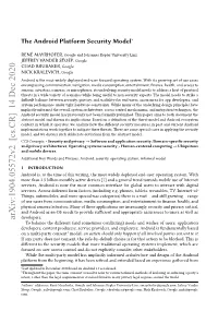 The Android Platform Security Model∗