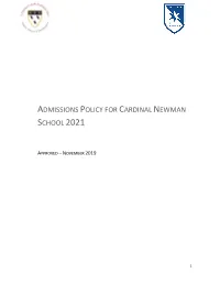 Admissions Policy 2021