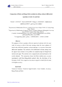Comparison of Euler and Range-Kutta Methods in Solving Ordinary Differential