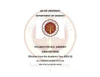 MA Sanskrit Syllabus