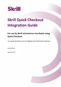 Skrill Quick Checkout Integration Guide