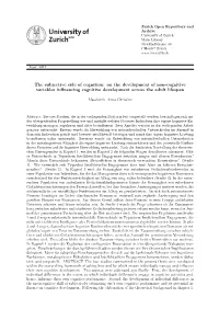 The Subjective Side of Cognition: on the Development of Non-Cognitive Variables Influencing Cognitive Development Across the Adult Lifespan