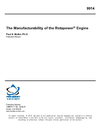 9914 the Manufacturability of the Rotapower® Engine