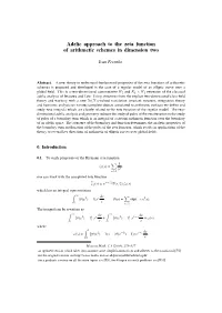 Adelic Approach to the Zeta Function of Arithmetic Schemes in Dimension Two