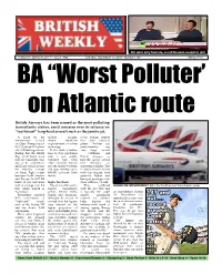 BA “Worst Polluter' on Atlantic Route