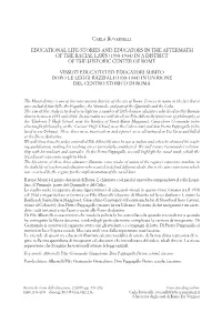 Educational Life-Stories and Educators in the Aftermath of the Racial Laws (1938-1944) in a District of the Historic Center of Rome