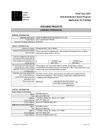 Housing Projects Summary Information