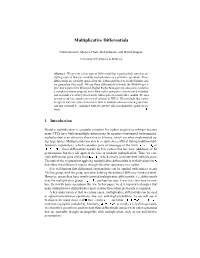 Multiplicative Differentials