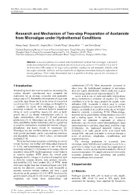 Research and Mechanism of Two-Step Preparation of Acetamide from Microalgae Under Hydrothermal Conditions