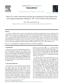 Search for Contact Interactions and Large Extra Dimensions in the Dilepton Final State Using Proton-Proton Collisions at √S=8