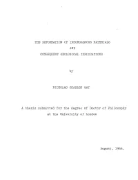 The Deformation Cf Inhomogenous Materials and Consequent Geological Inflications