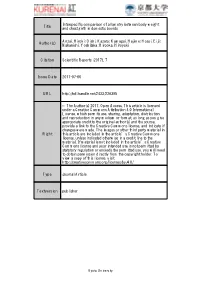 Title Interspecific Comparison of Allometry Between Body Weight And