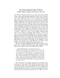 An Association Copy of Note: Willa Cather's Copy of Aucassin & Nicolete