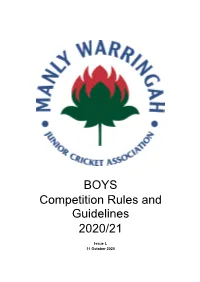 MWJCA Boys Competition Rules – 2020-21 – Issue L