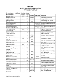 Whatcom County's Approved Plant List
