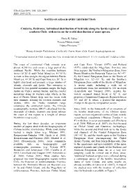 Cnidaria, Hydrozoa: Latitudinal Distribution of Hydroids Along the Fjords Region of Southern Chile, with Notes on the World Distribution of Some Species