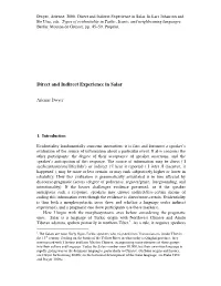 Direct and Indirect Experience in Salar