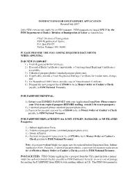 Instruction for Fsm Passport Application