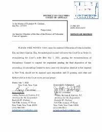 [L [E ~· 08 2021 L DISTRICT of COLUMBIA DISTRICT of COLUMBIA COURT of APPEALS COURT of APPEALS