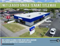 Net Leased Single Tenant Titlemax
