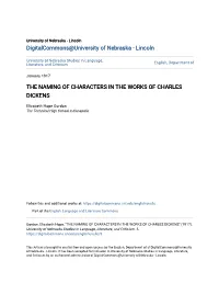 The Naming of Characters in the Works of Charles Dickens
