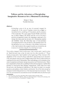 Tolkien and the Adventure of Discipleship: Imaginative Resources for a Missional Ecclesiology