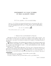 Indivisibility of Class Numbers of Real Quadratic Fields
