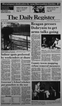 Reagan Presses Dobrynin to Get Arms Talks Going