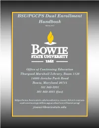 BSU/PGCPS Dual Enrollment Handbook (Spring 2017)