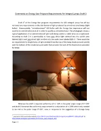 Comments on Energy Star Program Requirements for Integral Lamps-Draft 3