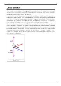 Cross Product 1 Cross Product
