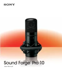 Sound Forge Pro 10.0 User Manual