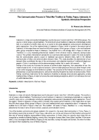 The Communication Process in Tribal War Tradition in Timika, Papua, Indonesia: a Symbolic Interaction Perspective