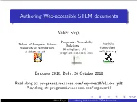 Authoring Web-Accessible STEM Documents