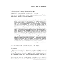 Cannabinoids Cases in Polish Athletes *