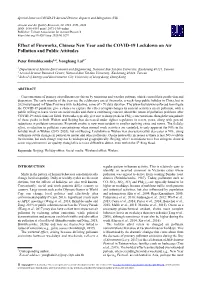 Effect of Fireworks, Chinese New Year and the COVID-19 Lockdown on Air Pollution and Public Attitudes