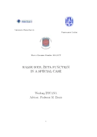 Hasse-Weil Zeta-Function in a Special Case