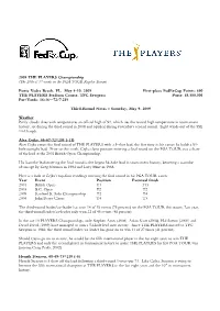 Round 3 FINAL Notes -- 2009 PLAYERS