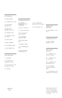 SPIRITS LIST Neat Or Rocks Pours Are 2Oz Unless Otherwise Noted. A