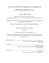 Structure and History of Guastavino Vaulting at the Metropolitan Museum of Art