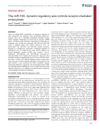 The Mir-199–Dynamin Regulatory Axis Controls Receptor-Mediated Endocytosis Juan F