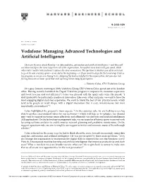 Vodafone: Managing Advanced Technologies and Artificial Intelligence