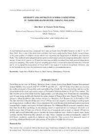 4 Diversity and Abundance of Bird Communities in Tasek Bera Forest Reserve, Pahang